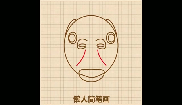 绿鱼头面具简笔画,轻松学会!