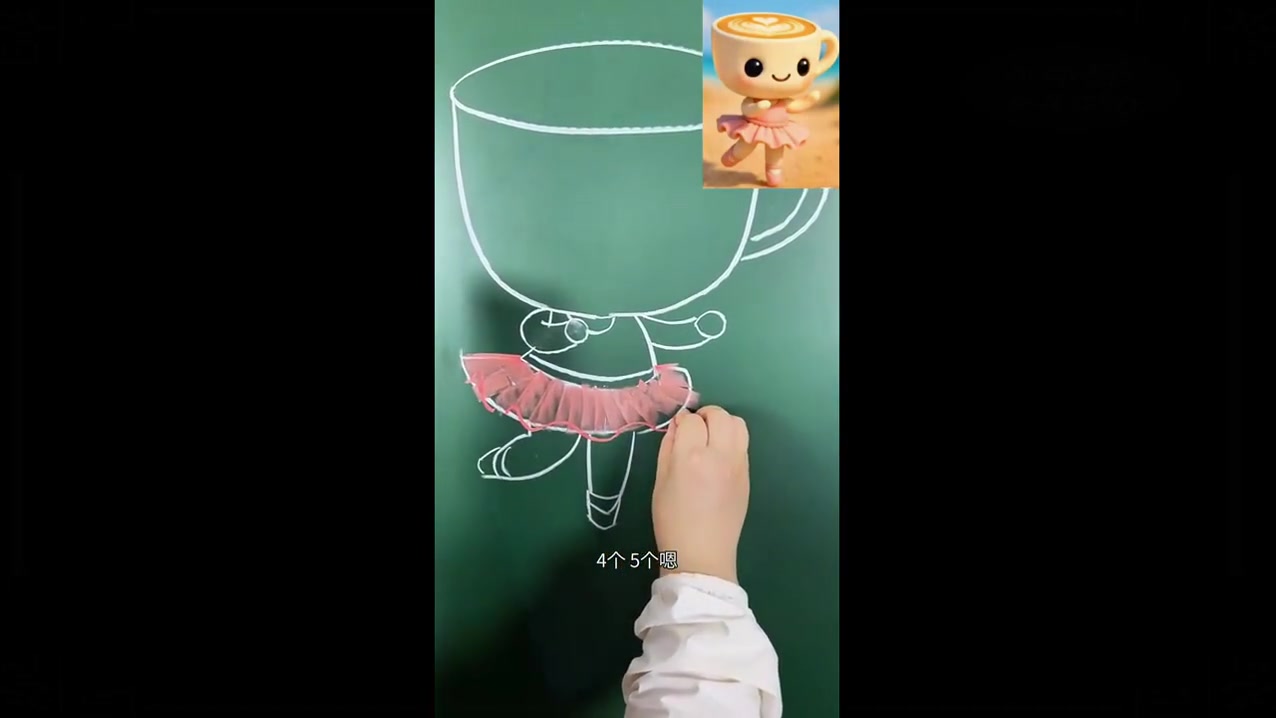 画画挑战！咖啡小姐萌态百出，瘦鸡蛋也能画得超可爱