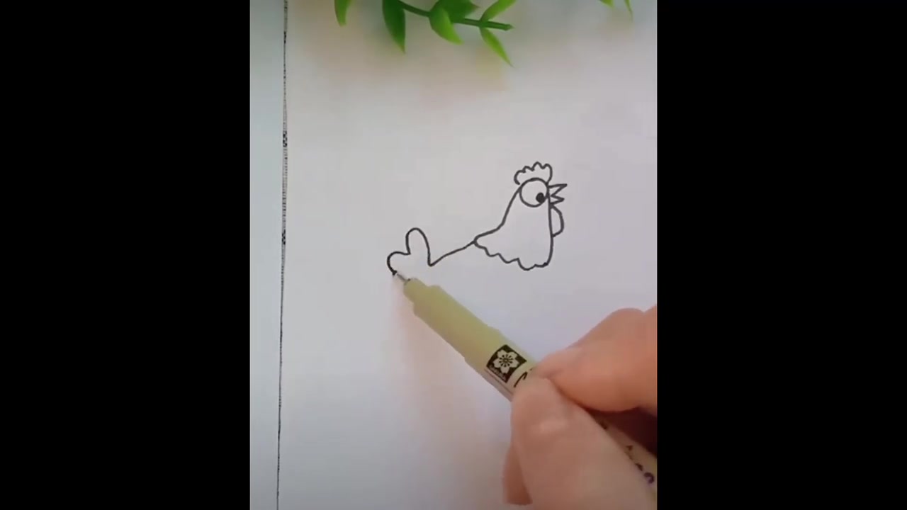 简单步骤教你画可爱大母鸡，亲子美术轻松学