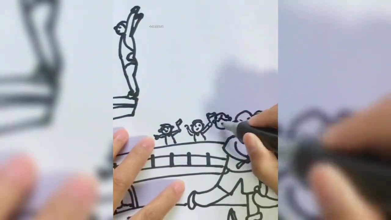 儿童跳水比赛简笔画,轻松学会画运动员