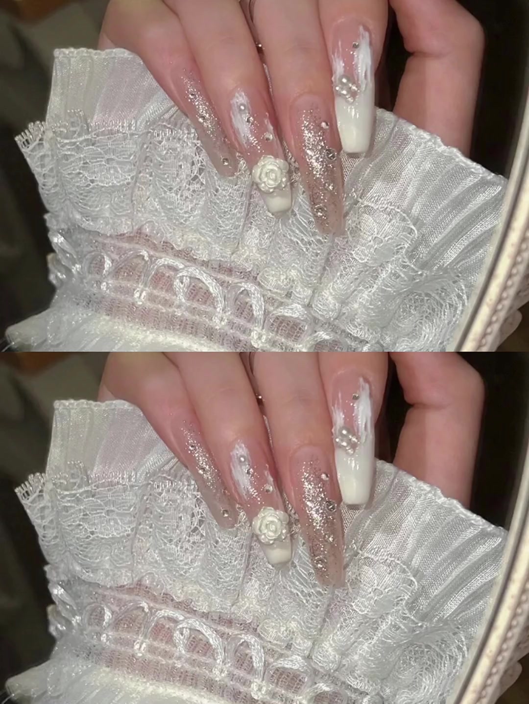 夏日显白美甲,山茶花款式让你美丽加分