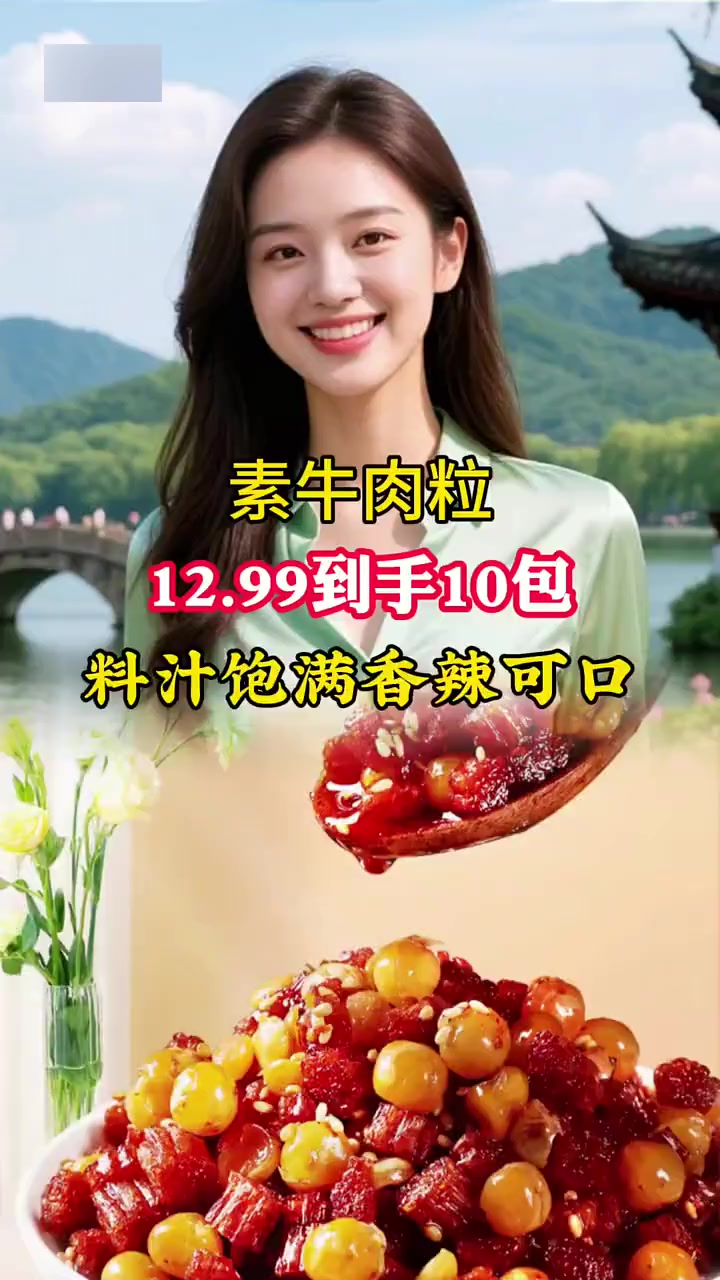 香辣素牛肉粒，追剧必备休闲小零食