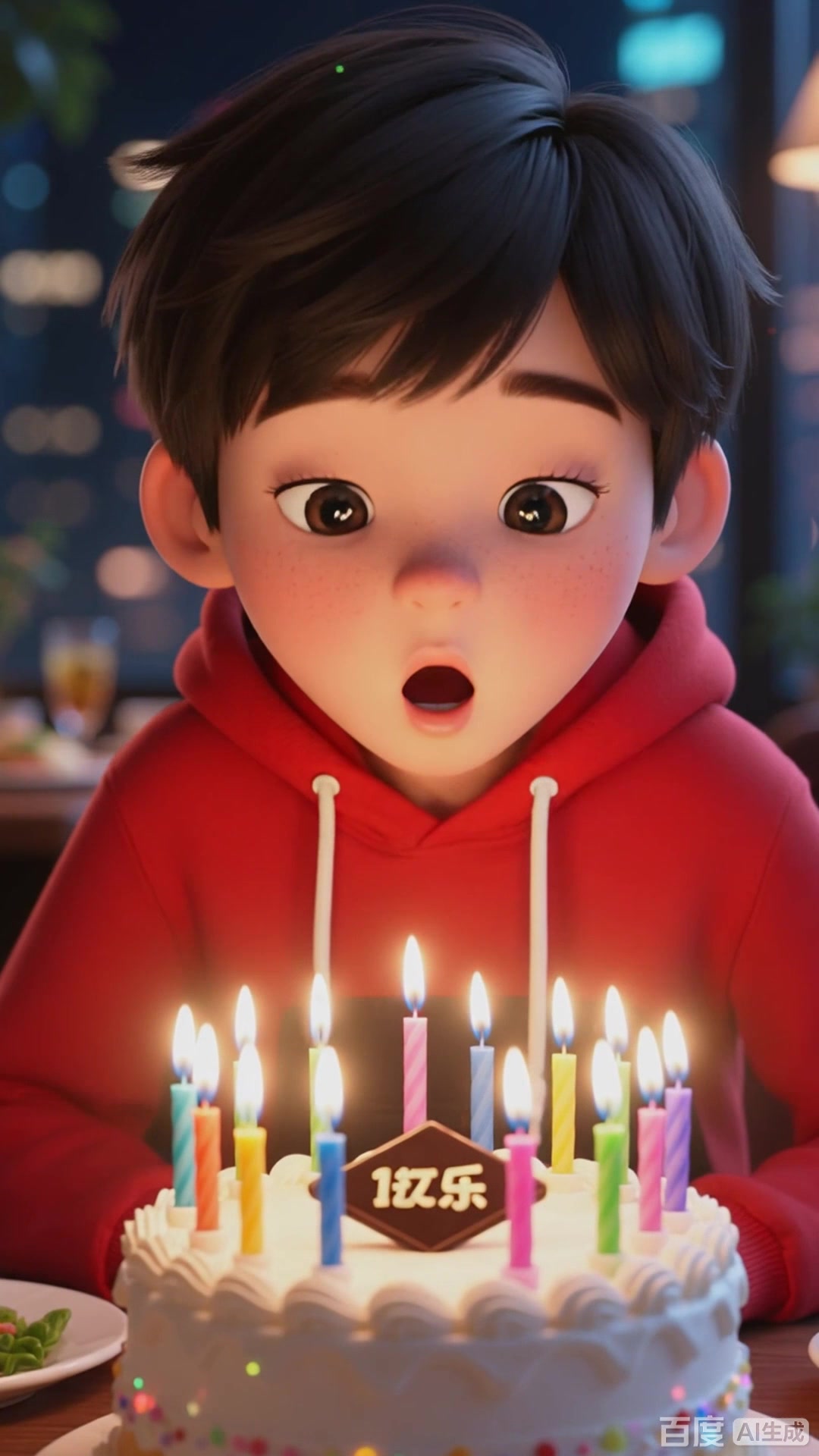 单亲家庭的温馨生日庆典